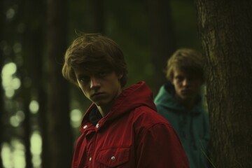 Cinematic shot of Teenagers, Forest