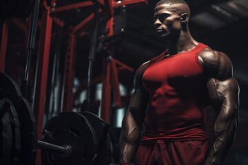 Cinematic shot of Bodybuilder, Gym
