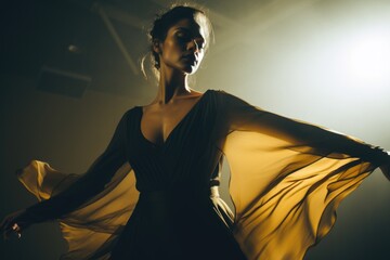 Cinematic shot of Ballroom Dancer, Dance Studio - obrazy, fototapety, plakaty