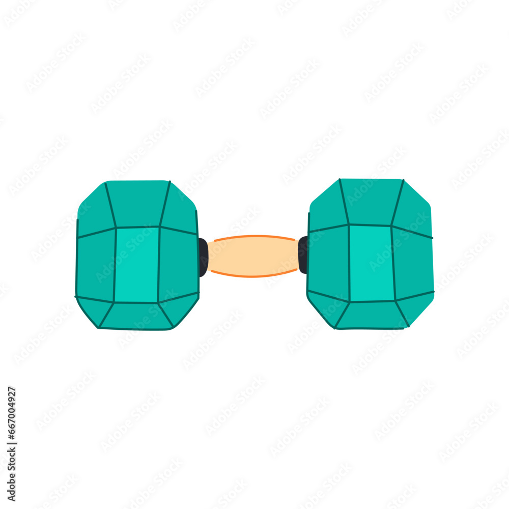 Sticker dumbbell dumbbell cartoon. weight health, training exercise, strength healthy dumbbell dumbbell sign. isolated symbol vector illustration