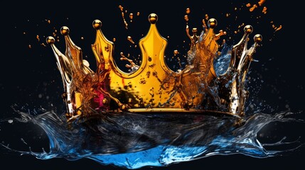 Splash in the shape of a crown. AI generated