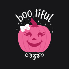 Beautiful Pumpkin Halloween T-shirt Design For Cute Girls And Kids