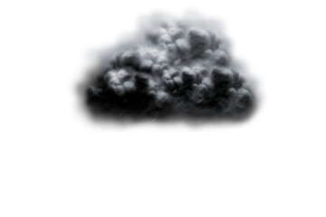 Digital png illustration of black rainy cloud on transparent background