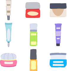 eye cream set cartoon. beauty face, skin facial, spa natural eye cream sign. isolated symbol vector illustration