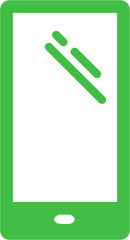 Digital png illustration of green smartphone with copy space on transparent background