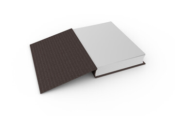 Digital png illustration of opened book with copy space on transparent background