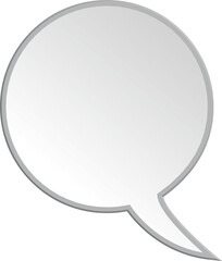 Digital png illustration of speech bubble with copy space on transparent background
