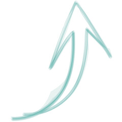 Digital png illustration of aquamarine arrow on transparent background