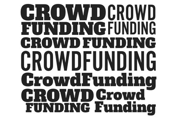 Digital png illustration of crowdfunding text on transparent background