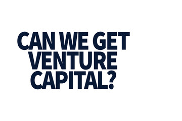 Digital png illustration of can we get venture capital text on transparent background