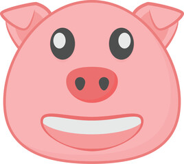 Obraz premium Pig emoji with a grinning face