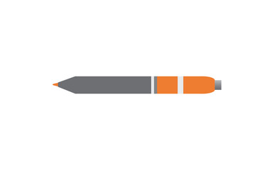 Digital png illustration of grey and orange pen on transparent background