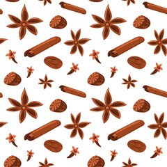 Seamless mulled wine pattern. Vector illustration