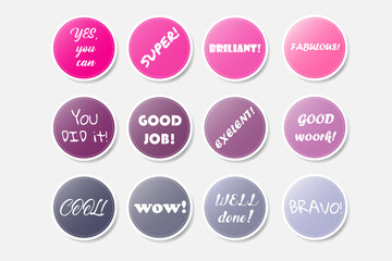 Colorful circle sticker collection, illustration