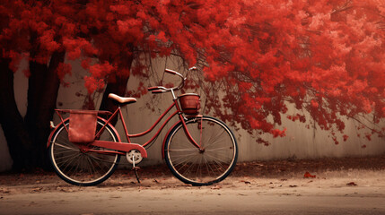 Red bicycle vintage