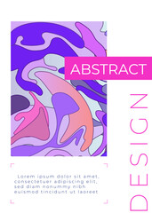 Abstract creative universal artistic template. Fluid pattern, flow shapes in blue, violet, pink colors. Good for poster, card, invitation, flyer, cover, banner, placard, brochure