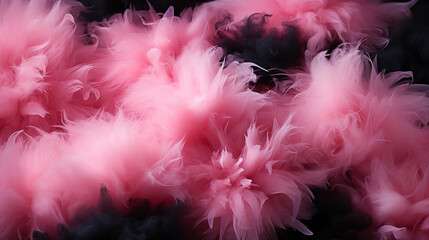 Black and pink cotton candy background. Candy floss texture. Generative AI