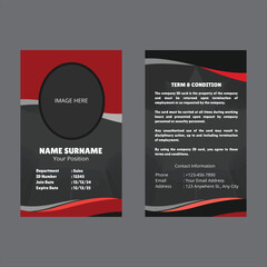 Naklejka na ściany i meble Modern and clean business id card template. Company employee id card template.