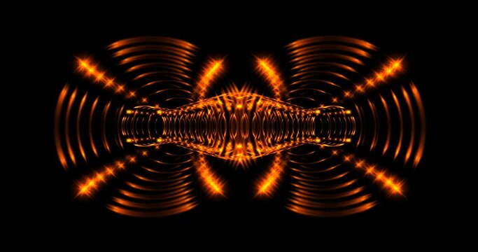 animation as science fiction background of glowing particles with depth of field and bokeh for vj loop