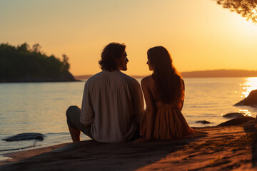 Shot of a young couple spending time together at the beach