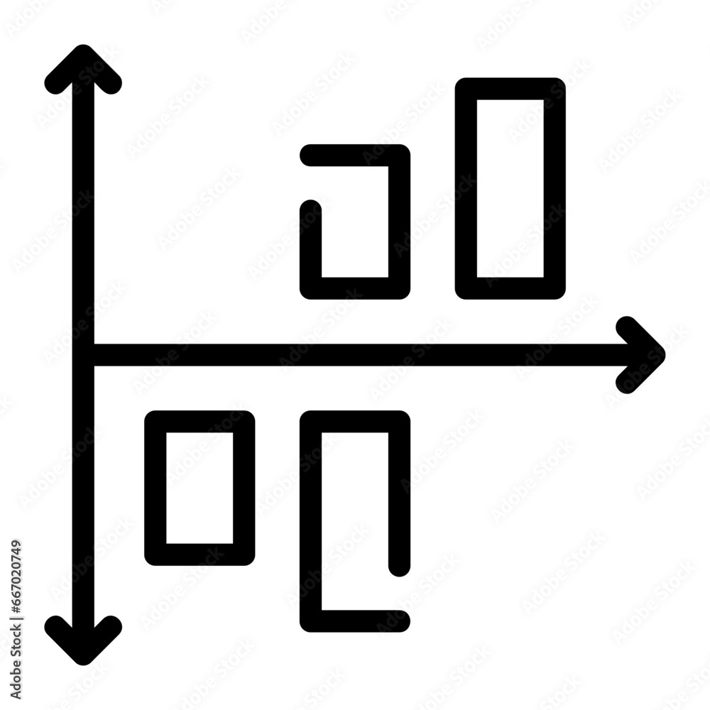 Wall mural bar chart line icon