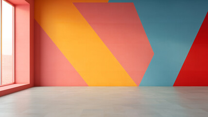 interior of a colorful wall