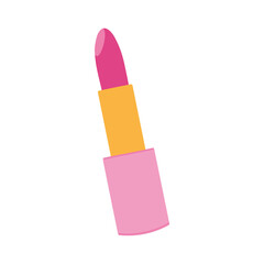 pink lipstick, women's cosmetics, vector illustration in flat style isolated on white background