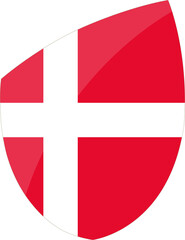 Denmark flag in rugby icon style