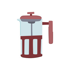 fresh french press coffee cartoon. glass caffeine, kitchen table, black breakfast fresh french press coffee sign. isolated symbol vector illustration