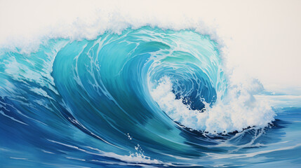 巨大な海の波のイラスト素材
