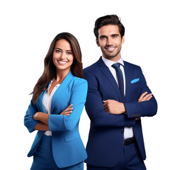 professional business duo in suits isolated on transparent background