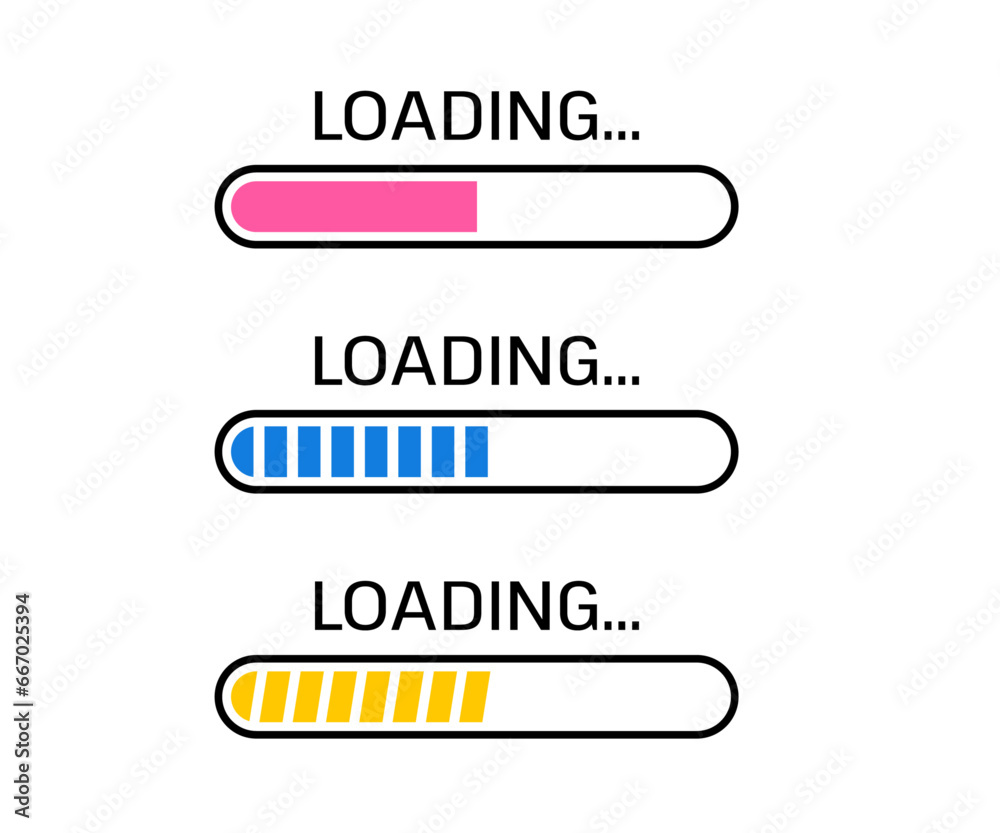 Poster loading bar progress icons. load sign vector illustration. system software update and upgrade concep