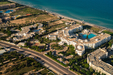 Fototapeta na wymiar Aerial view of the Tunisian coast and the city of Mahdia.