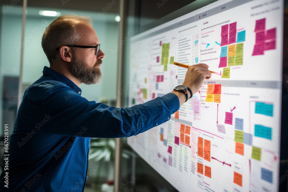 Wall mural ux designer working on a portal website design