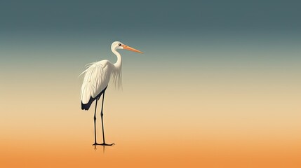  a white bird standing on top of a sandy beach next to a body of water.  generative ai