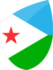 Djibouti flag in rugby icon style