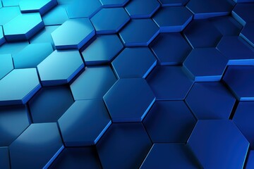 Flat Blue hexagon. Texture digital network. Generate Ai - obrazy, fototapety, plakaty