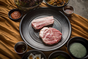 Assorted Grilled Pork Cuts, 돼지고기모듬세트