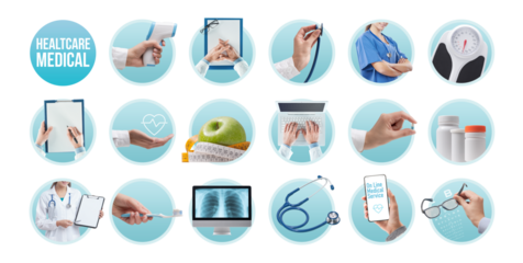 Medicine and healthcare icon set