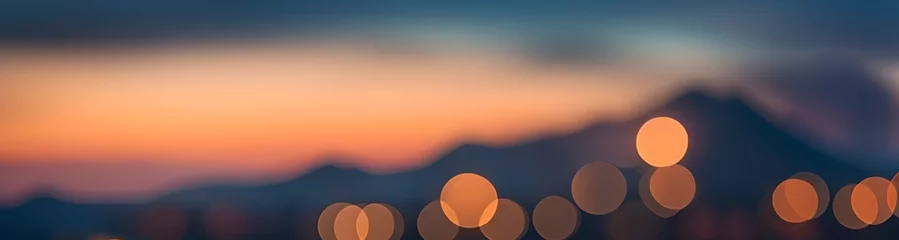 Poster Blurred bokeh sunset city lights. © Milano