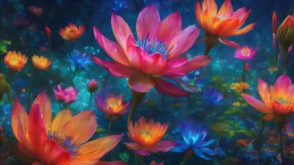 Fototapeta na wymiar Beautiful colorful flower illustration