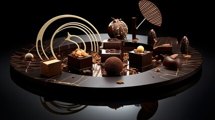  a table topped with lots of chocolates on top of a table.  generative ai