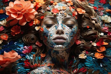 Flower Mosaic Woman