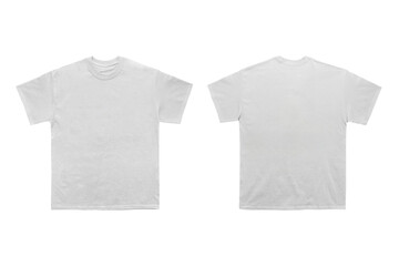 White heavyweight tee with copy space on isolated background