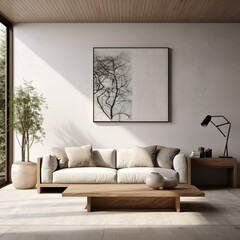 Contemporary Living Room: Modern Interior Design Setting, Generative AI