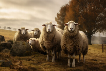 Obraz na płótnie Canvas sheeps on farm