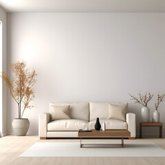 Sleek Living Room: Contemporary Interior Design Backdrop, Generative AI