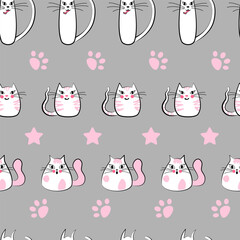 Seamless pattern cats  children's products, print, wallpaper, fabric