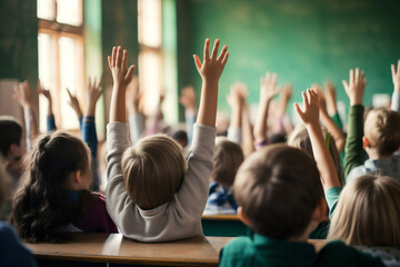 Children class schoolgirl classroom childhood school studying lesson learn education teacher person student