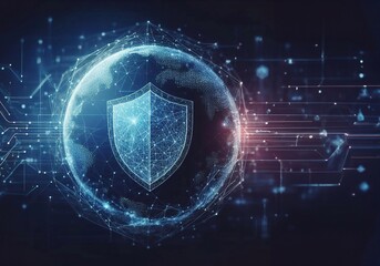 Obraz premium Internet security system concept background generative ai art